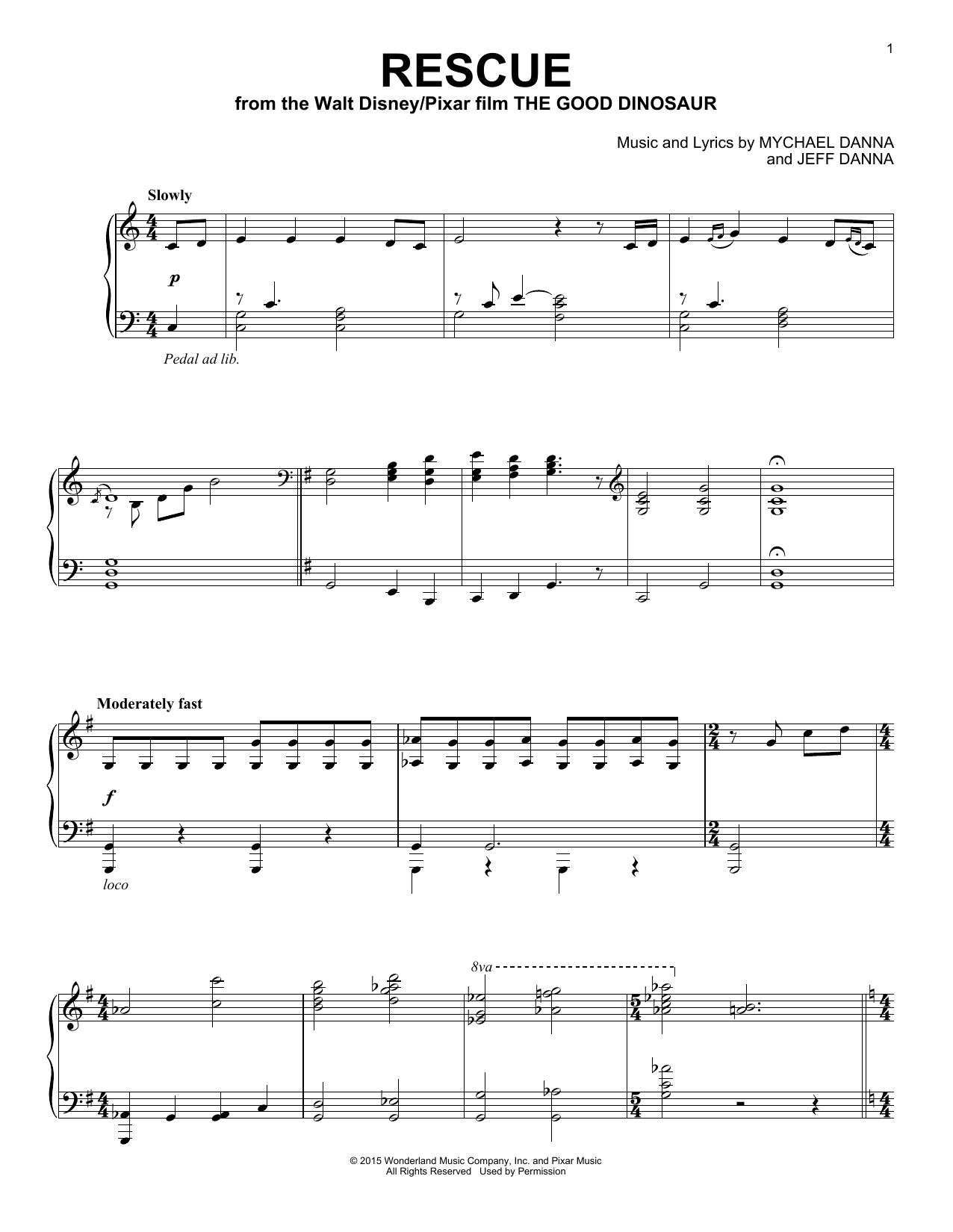 Download Mychael & Jeff Danna Rescue Sheet Music and learn how to play Piano PDF digital score in minutes