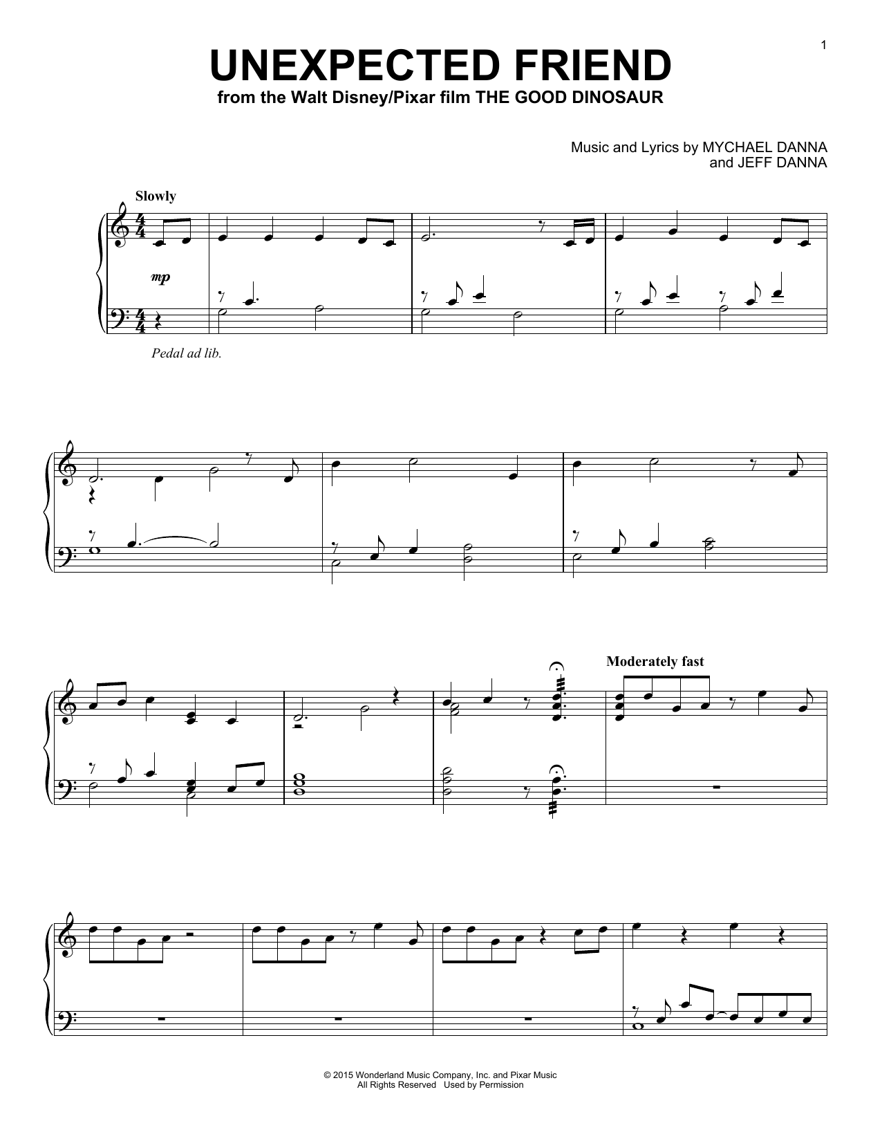 Download Mychael & Jeff Danna Unexpected Friend Sheet Music and learn how to play Piano PDF digital score in minutes