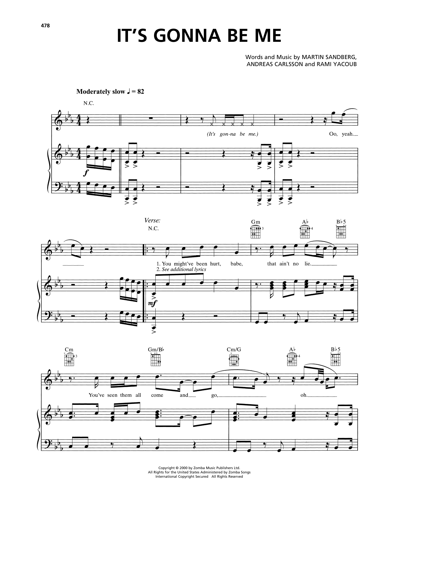 Download *NSYNC It's Gonna Be Me Sheet Music and learn how to play Real Book – Melody, Lyrics & Chords PDF digital score in minutes
