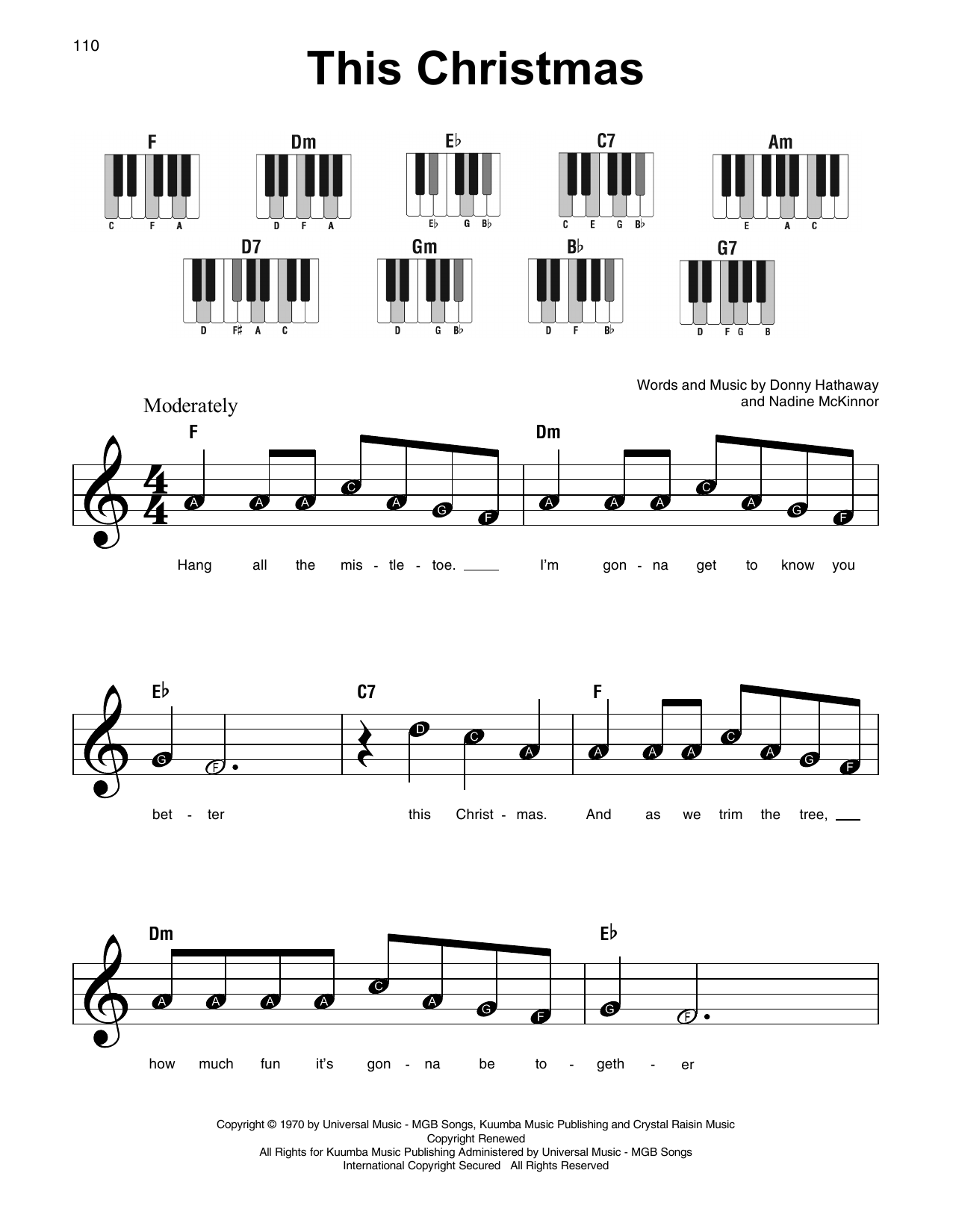 Download Nadine McKinnor This Christmas Sheet Music and learn how to play Melody Line, Lyrics & Chords PDF digital score in minutes