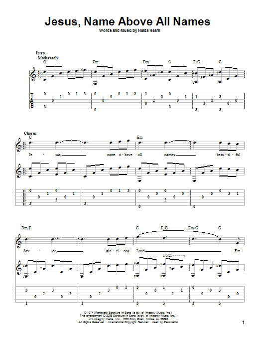Naida Hearn Jesus Name Above All Names Sheet Music Notes Chords Melody Line Lyrics Chords Download Sacred Pdf Naida Hearn Jesus Name Above All Names Sheet Music Notes Chords Melody Line Lyrics Chords Download Sacred Pdf