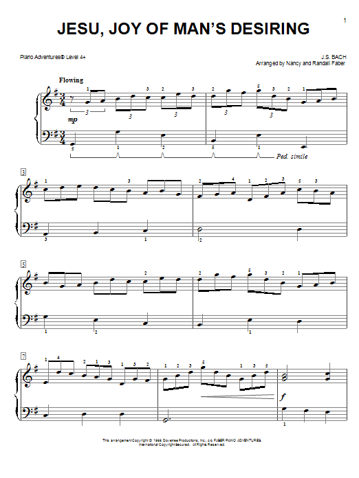 Download Nancy and Randall Faber Jesu, Joy of Man's Desiring Sheet Music and learn how to play Piano Adventures PDF digital score in minutes