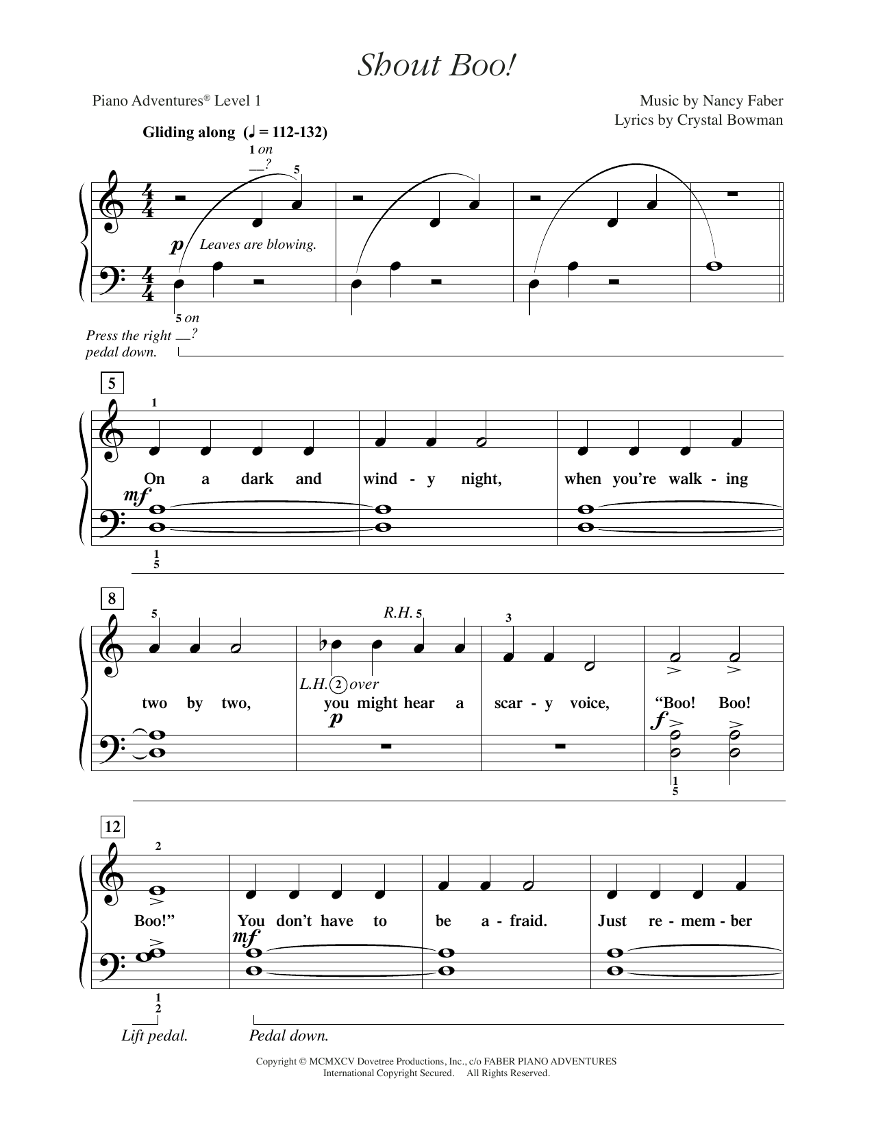 Download Nancy Faber Shout Boo! Sheet Music and learn how to play Piano Adventures PDF digital score in minutes