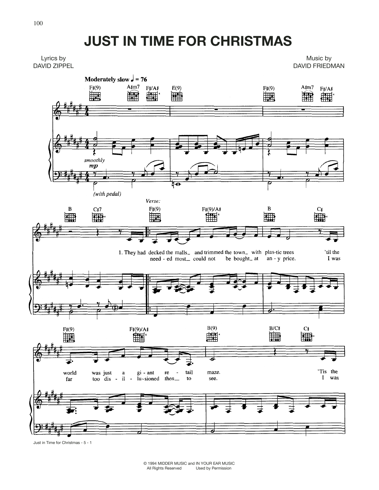 Download Nancy Lamott Just In Time For Christmas Sheet Music and learn how to play Piano, Vocal & Guitar Chords (Right-Hand Melody) PDF digital score in minutes