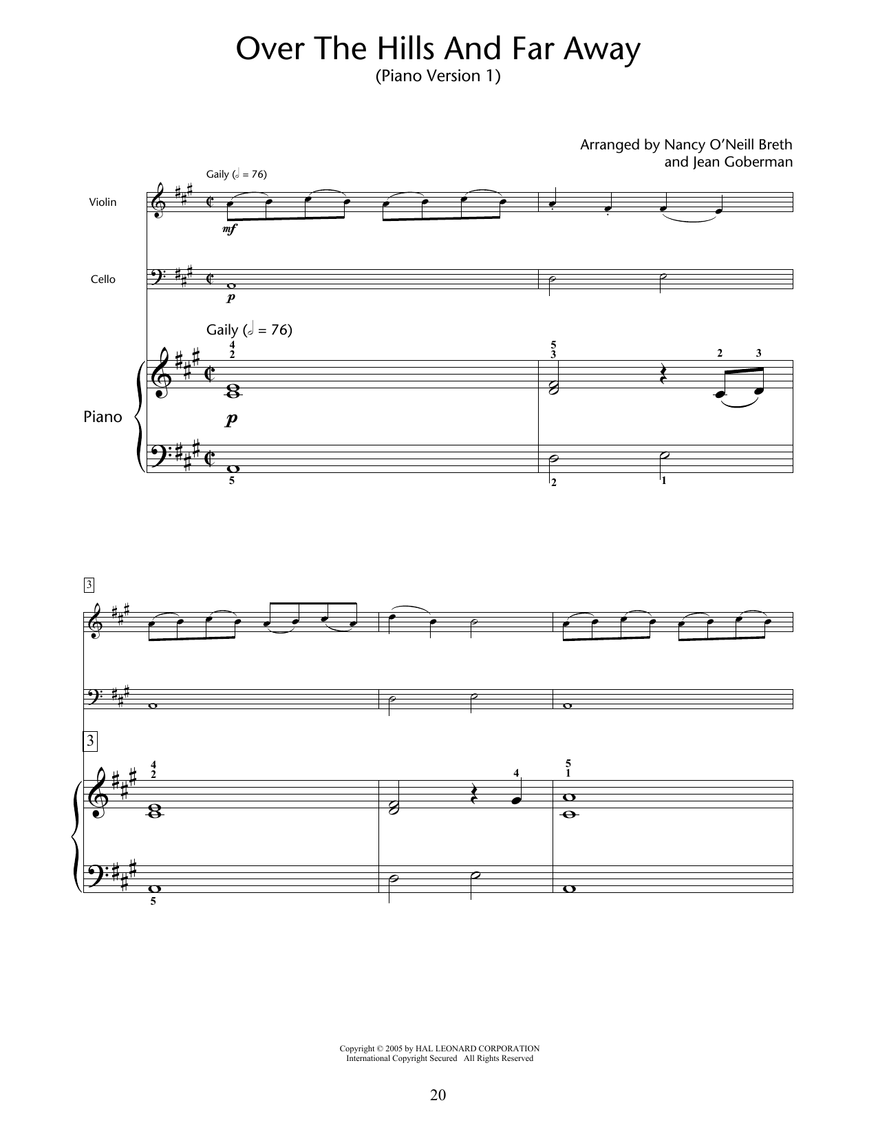 Download Nancy O'Neill Breth & Jean Goberman Over The Hills And Far Away Sheet Music and learn how to play Educational Piano Ensemble PDF digital score in minutes