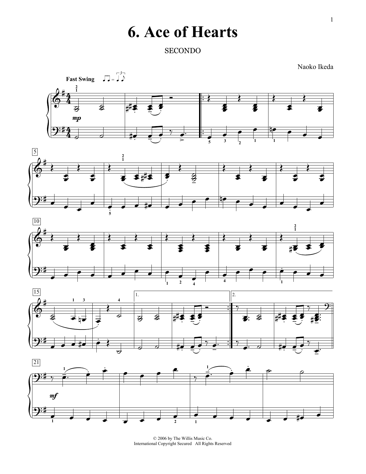Download Naoko Ikeda Ace Of Hearts Sheet Music and learn how to play Piano Duet PDF digital score in minutes