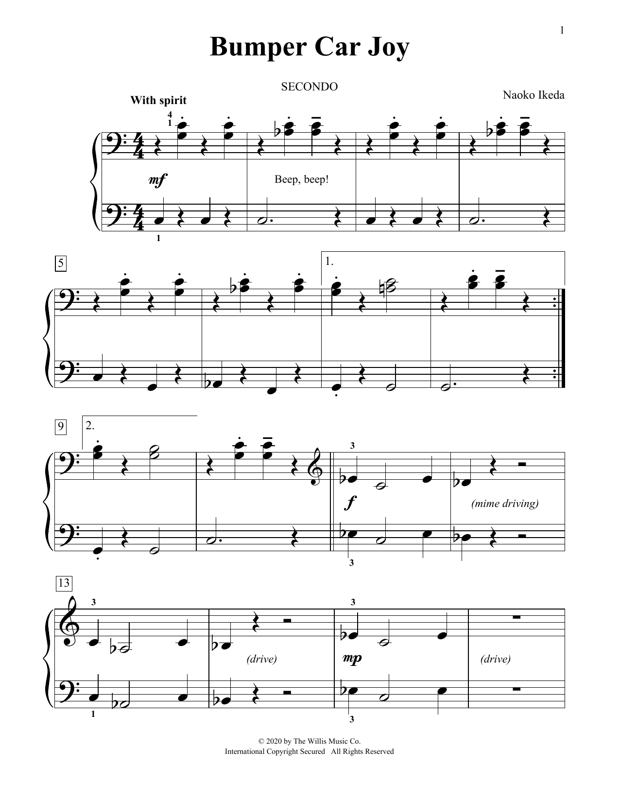 Download Naoko Ikeda Bumper Car Joy Sheet Music and learn how to play Piano Duet PDF digital score in minutes