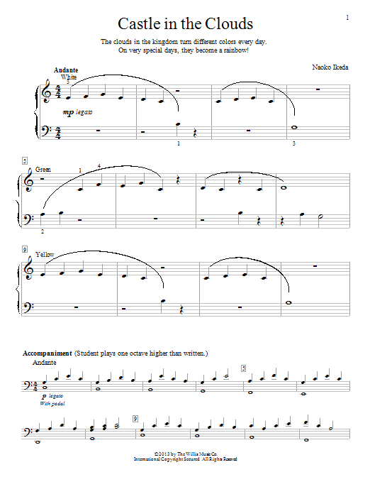 Download Naoko Ikeda Castle In The Clouds Sheet Music and learn how to play Easy Piano PDF digital score in minutes