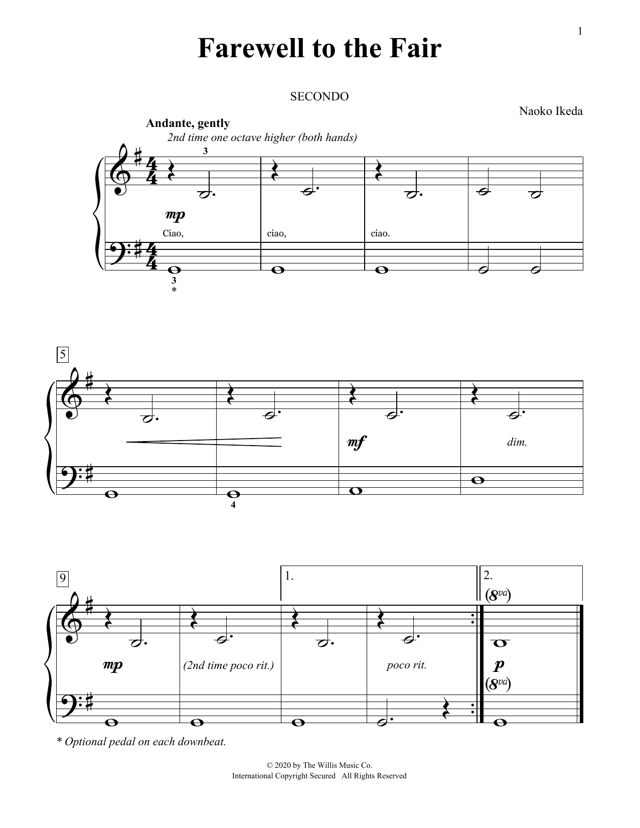 Download Naoko Ikeda Farewell To The Fair Sheet Music and learn how to play Piano Duet PDF digital score in minutes