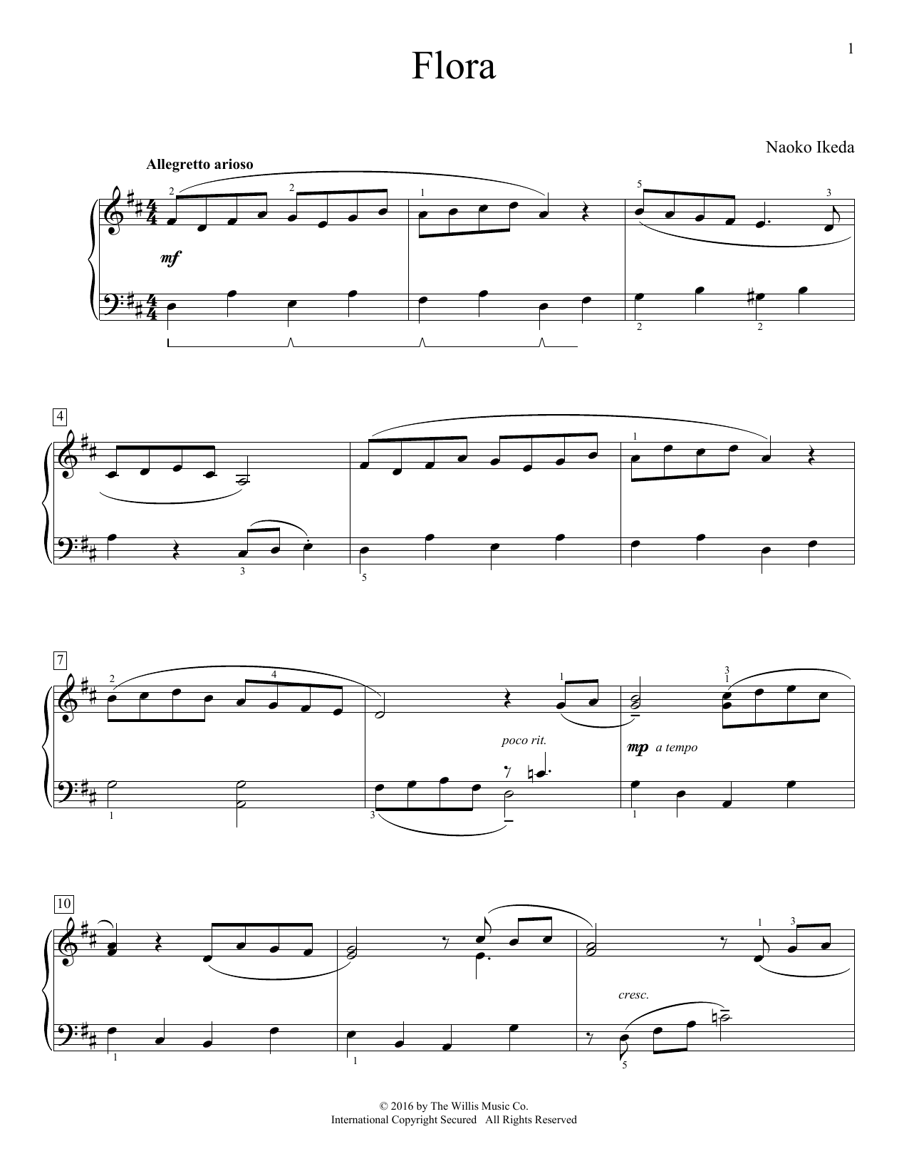 Download Naoko Ikeda Flora Sheet Music and learn how to play Educational Piano PDF digital score in minutes