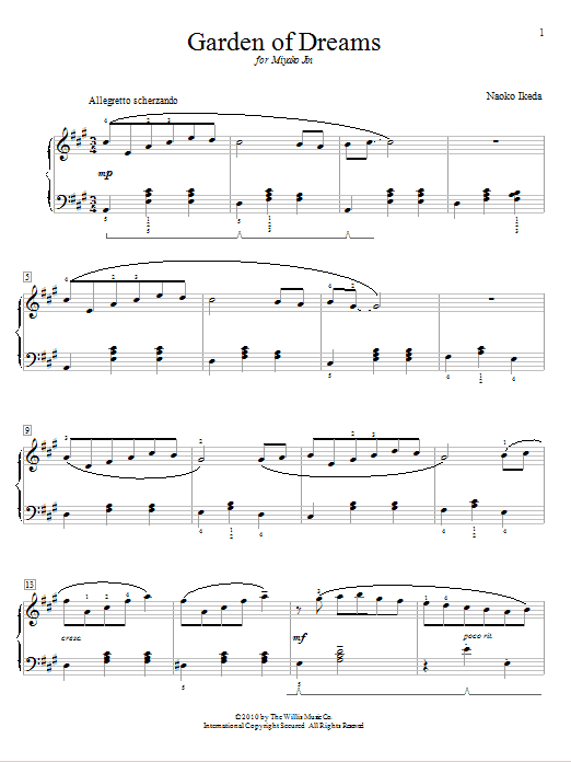 Download Naoko Ikeda Garden Of Dreams Sheet Music and learn how to play Easy Piano PDF digital score in minutes