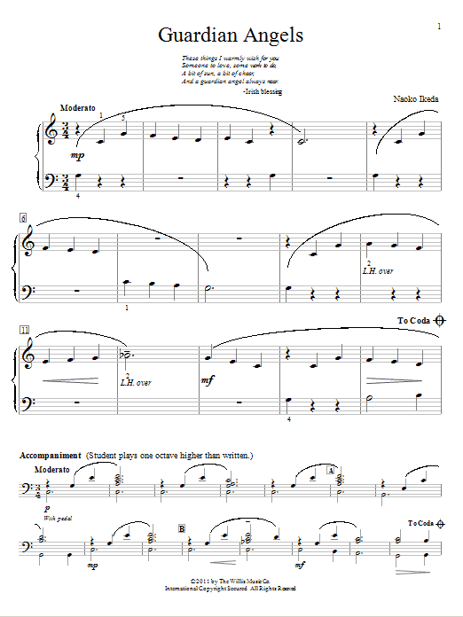 Download Naoko Ikeda Guardian Angels Sheet Music and learn how to play Easy Piano PDF digital score in minutes