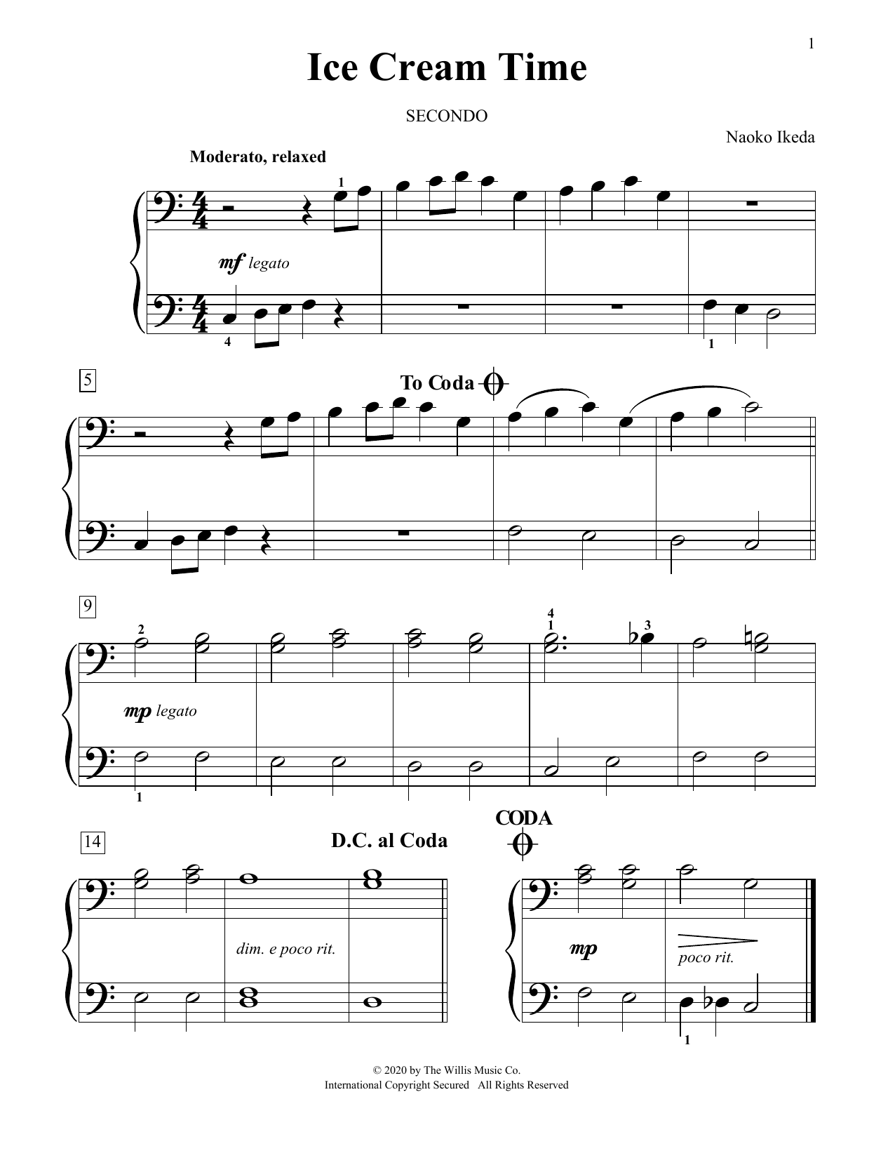 Download Naoko Ikeda Ice Cream Time Sheet Music and learn how to play Piano Duet PDF digital score in minutes