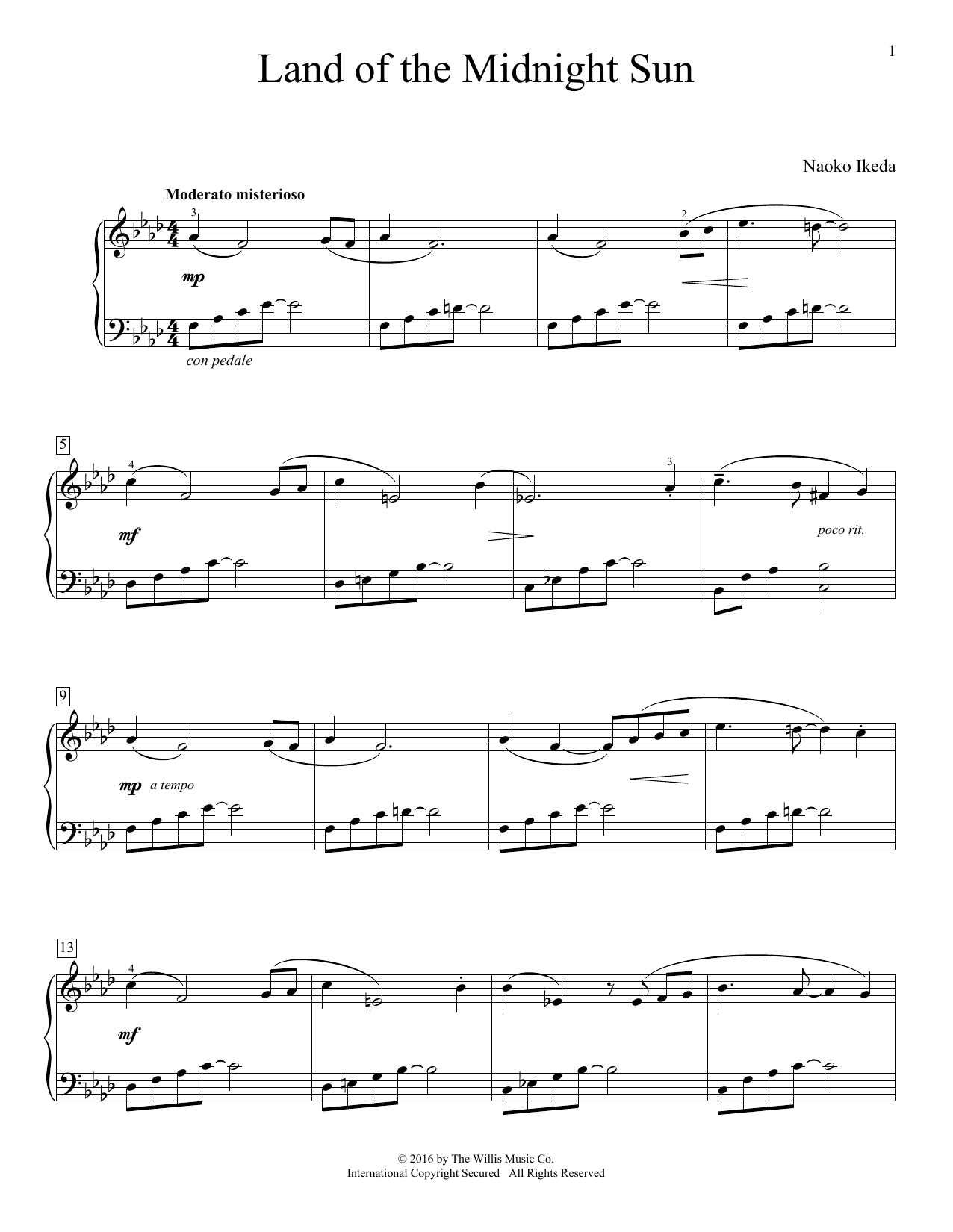 Download Naoko Ikeda Land Of The Midnight Sun Sheet Music and learn how to play Educational Piano PDF digital score in minutes