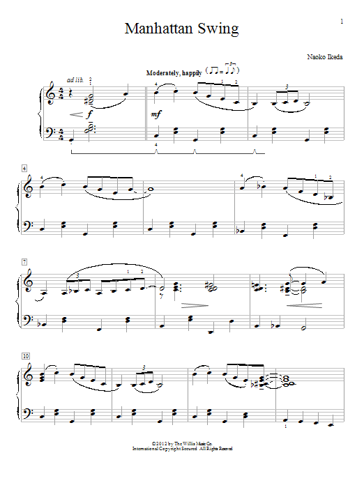 Download Naoko Ikeda Manhattan Swing Sheet Music and learn how to play Piano PDF digital score in minutes
