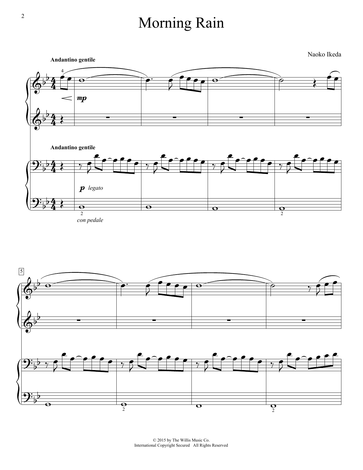 Download Naoko Ikeda Morning Rain Sheet Music and learn how to play Piano Duet PDF digital score in minutes