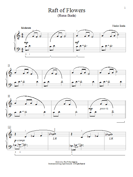 Download Naoko Ikeda Raft Of Flowers (Hana-Ikada) Sheet Music and learn how to play Piano PDF digital score in minutes