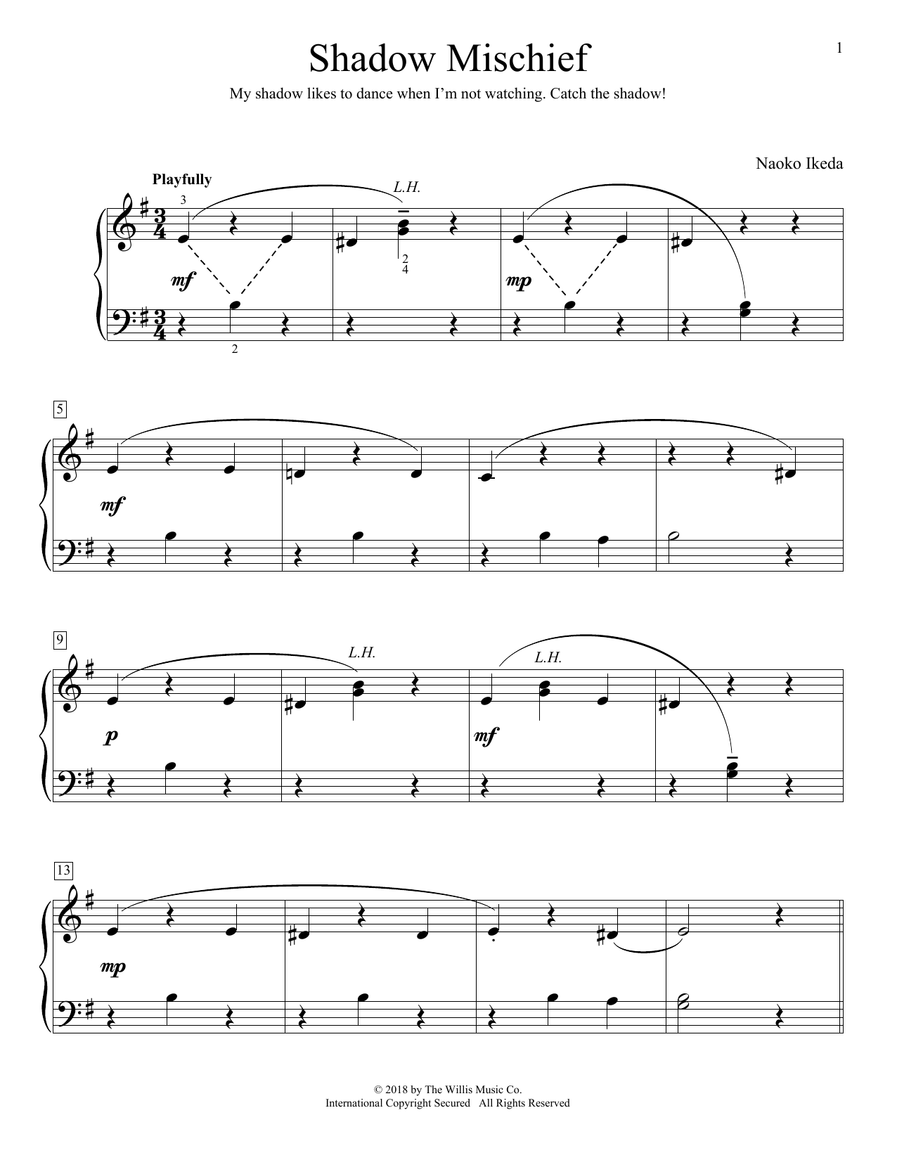 Download Naoko Ikeda Shadow Mischief Sheet Music and learn how to play Educational Piano PDF digital score in minutes