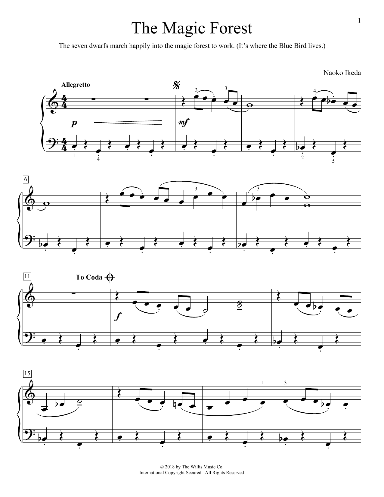 Download Naoko Ikeda The Magic Forest Sheet Music and learn how to play Educational Piano PDF digital score in minutes