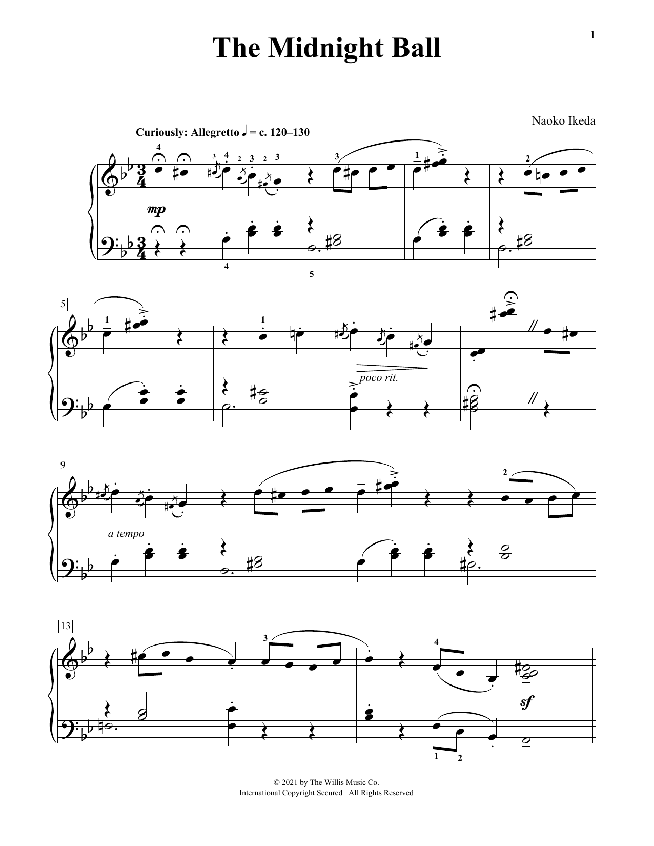 Download Naoko Ikeda The Midnight Ball Sheet Music and learn how to play Educational Piano PDF digital score in minutes