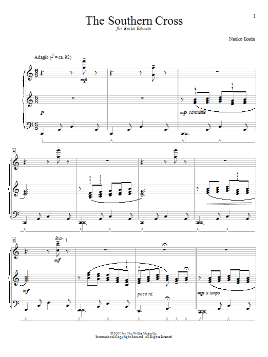 Download Naoko Ikeda The Southern Cross Sheet Music and learn how to play Easy Piano PDF digital score in minutes