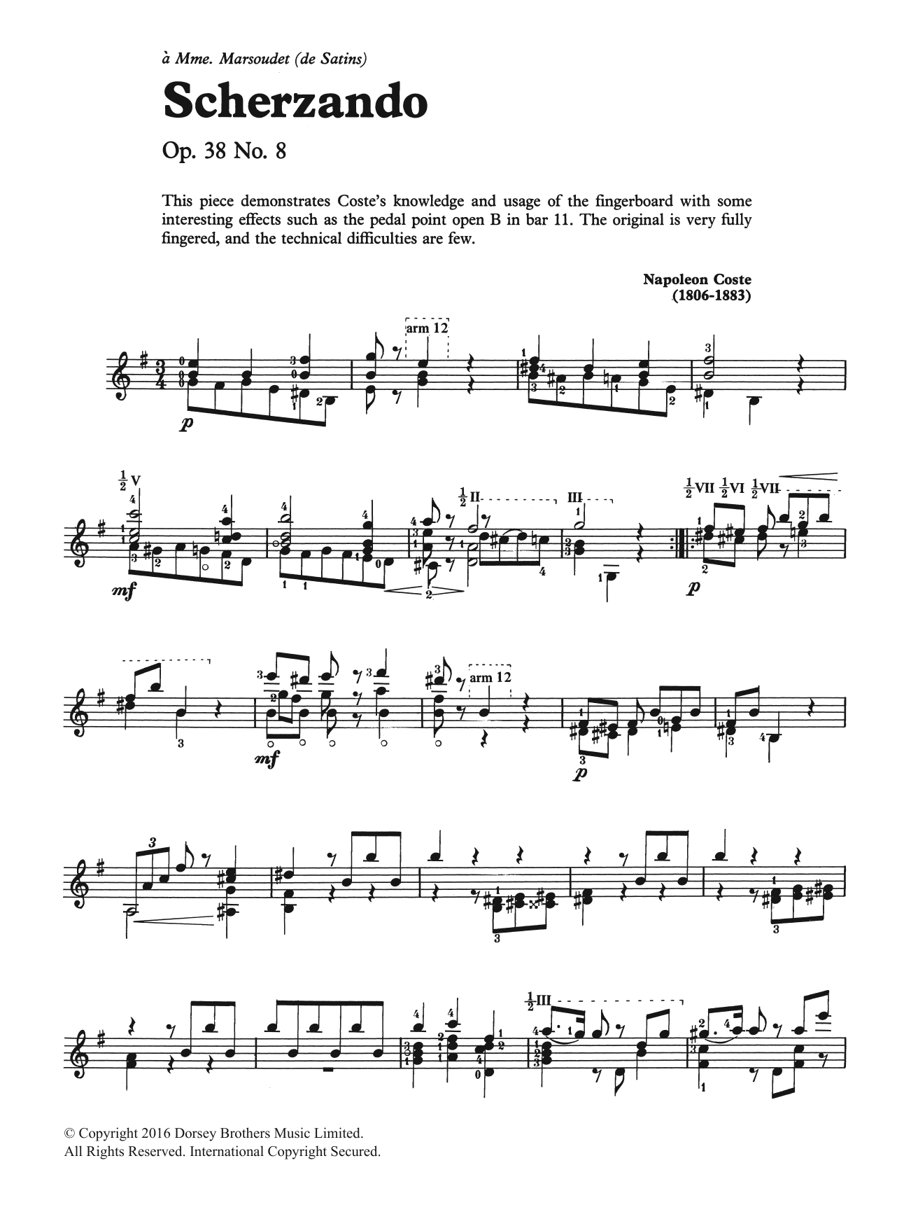 Download Napoleon Coste Scherzando Sheet Music and learn how to play Guitar PDF digital score in minutes
