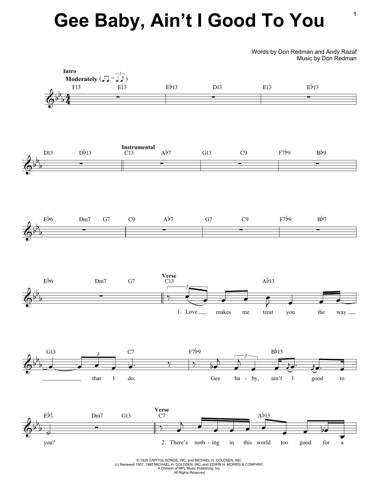 Download Nat King Cole Gee Baby, Ain't I Good To You Sheet Music and learn how to play Voice PDF digital score in minutes