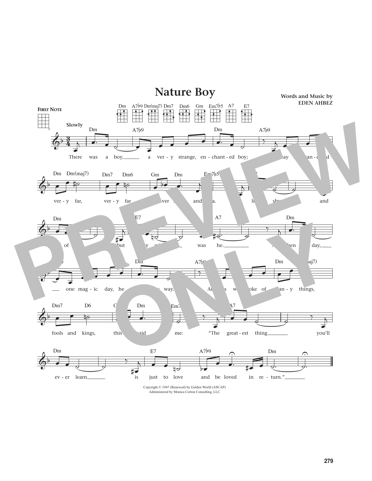 Download Nat King Cole Nature Boy (from The Daily Ukulele) (arr. Jim Beloff) Sheet Music and learn how to play Ukulele PDF digital score in minutes