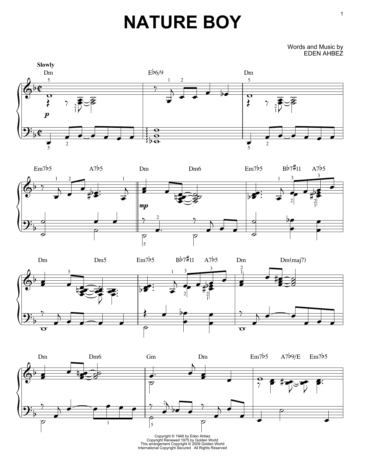 Download Nat King Cole Nature Boy [Jazz version] (arr. Brent Edstrom) Sheet Music and learn how to play Piano Solo PDF digital score in minutes