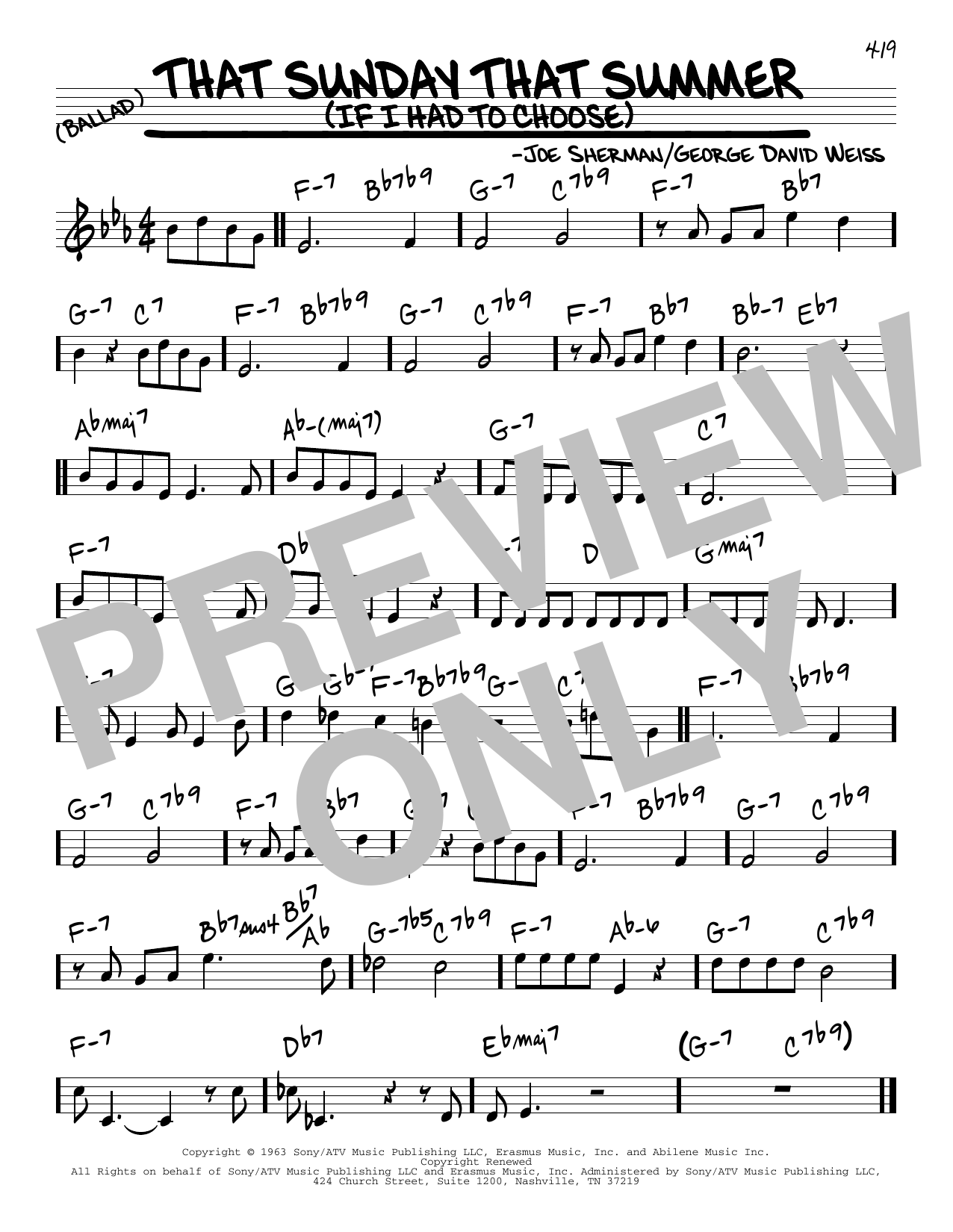 Download Nat King Cole That Sunday That Summer (If I Had To Choose) Sheet Music and learn how to play Real Book – Melody & Chords PDF digital score in minutes