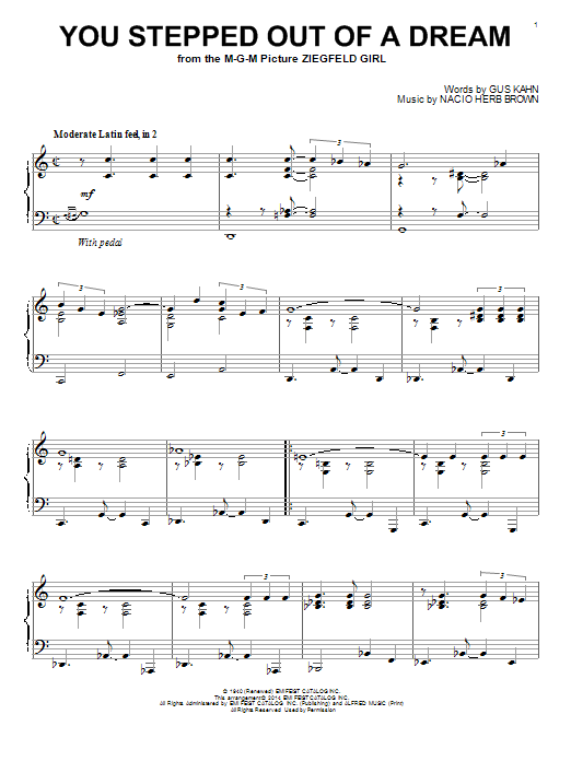 Download Nat King Cole You Stepped Out Of A Dream Sheet Music and learn how to play Piano PDF digital score in minutes