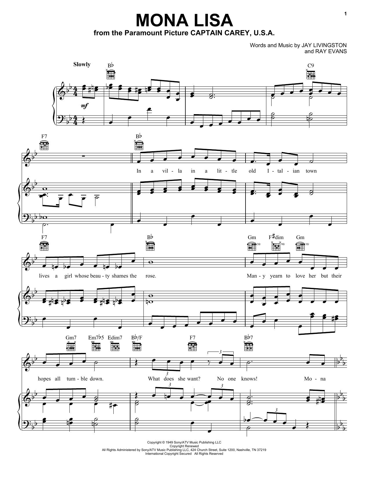 Download Nat King Cole Sheet Music and learn how to play Piano, Vocal & Guitar (Right-Hand Melody) PDF score in minutes
