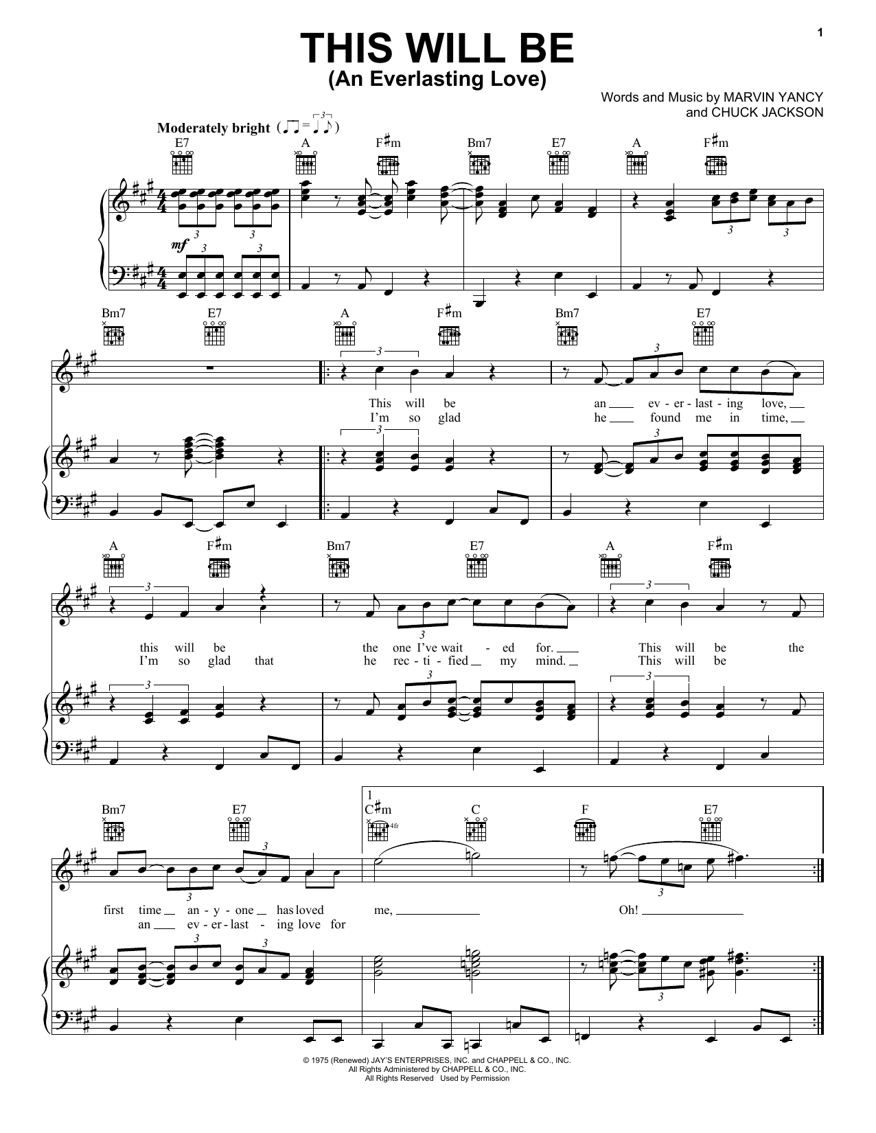 Download Natalie Cole This Will Be (An Everlasting Love) Sheet Music and learn how to play Lead Sheet / Fake Book PDF digital score in minutes