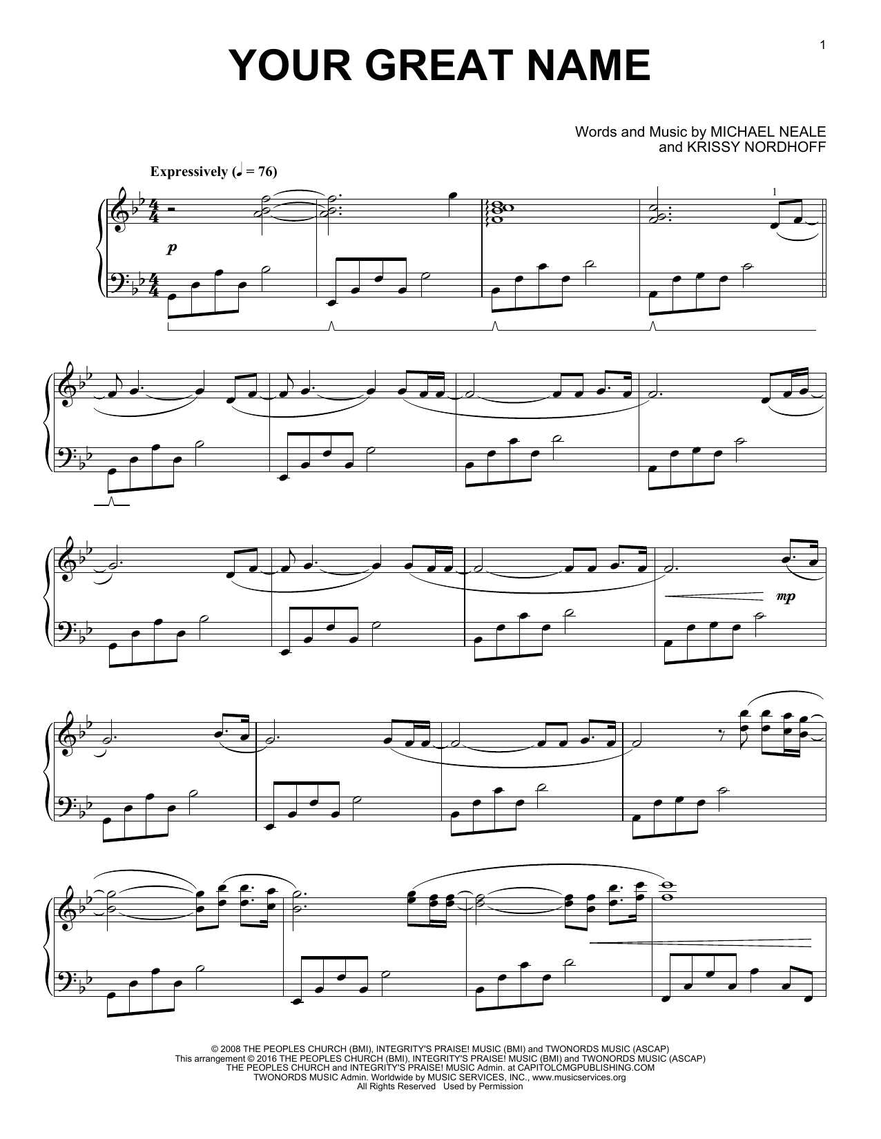 Download Phillip Keveren Your Great Name Sheet Music and learn how to play Piano PDF digital score in minutes