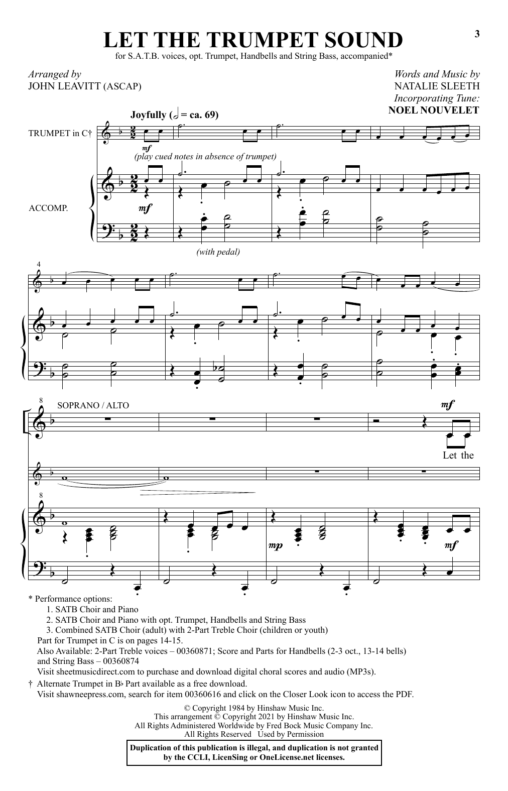 Download Natalie Sleeth Let The Trumpet Sound (arr. John Leavitt) Sheet Music and learn how to play 2-Part Choir PDF digital score in minutes