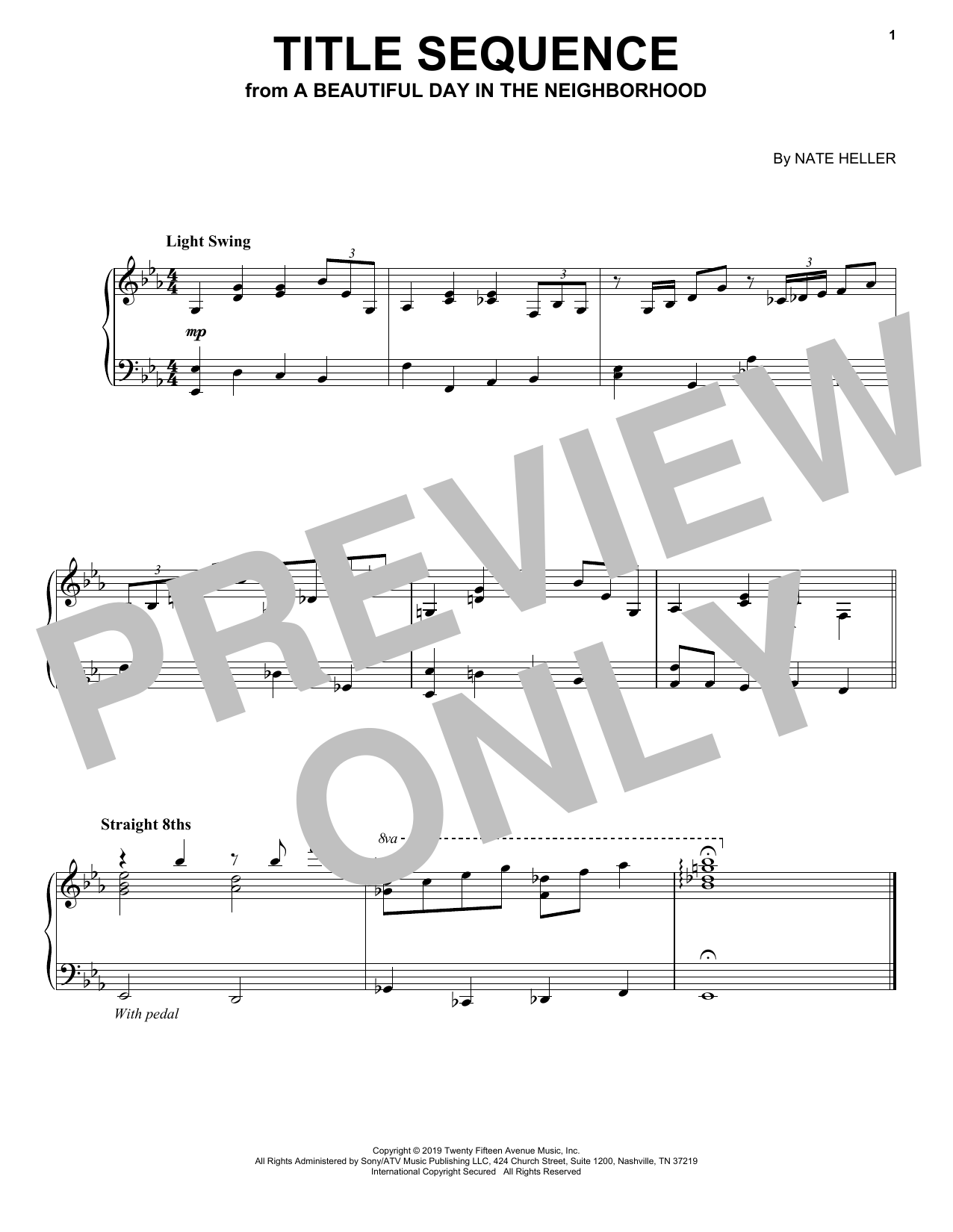 Download Nate Heller Title Sequence (from A Beautiful Day in the Neighborhood) Sheet Music and learn how to play Piano Solo PDF digital score in minutes