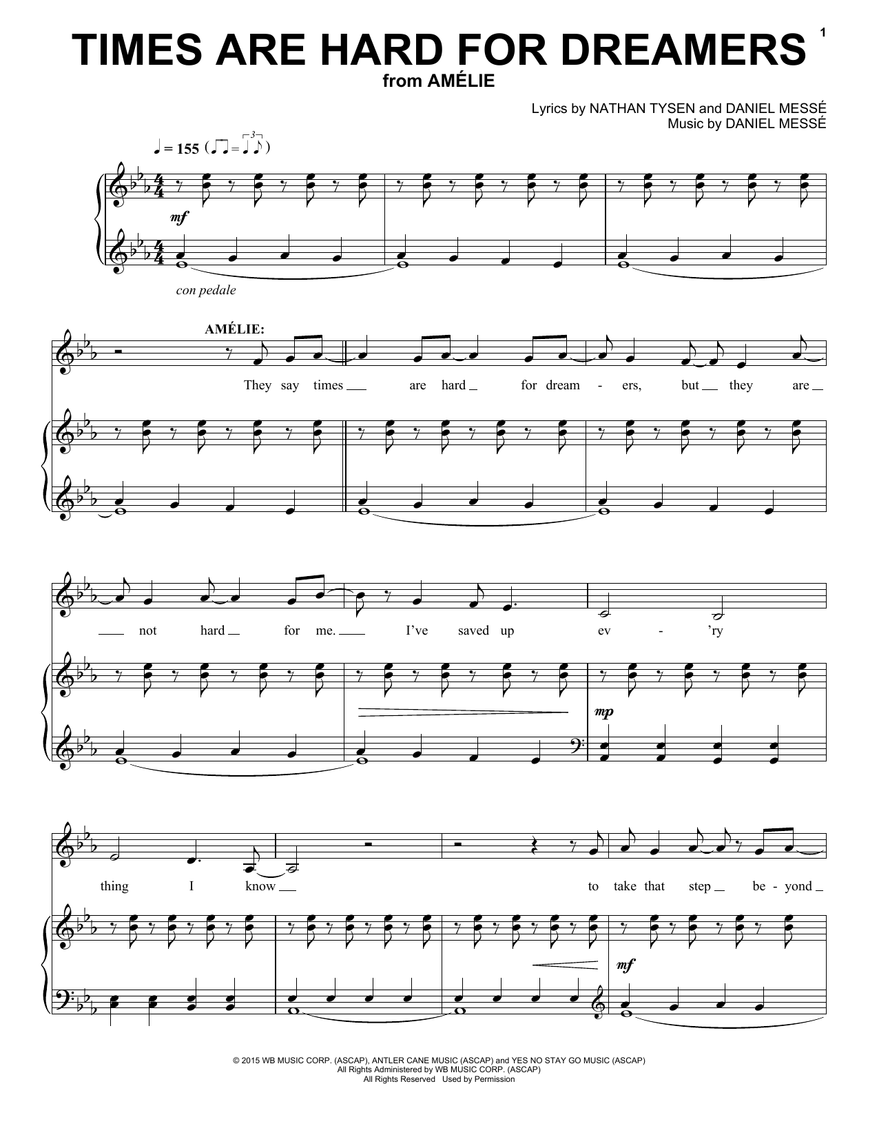 Download Nathan Tysen & Daniel Messé Times Are Hard For Dreamers Sheet Music and learn how to play Piano & Vocal PDF digital score in minutes