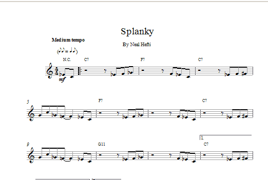 Download Hefti Splanky Sheet Music and learn how to play Melody Line & Chords PDF digital score in minutes