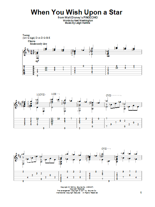 Ned Washington "When You Wish Upon A Star" Sheet Music Notes | Download Printable Pdf Score 94273