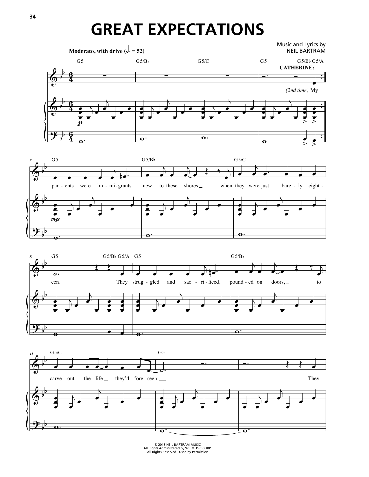Download Neil Bartram Great Expectations Sheet Music and learn how to play Piano & Vocal PDF digital score in minutes