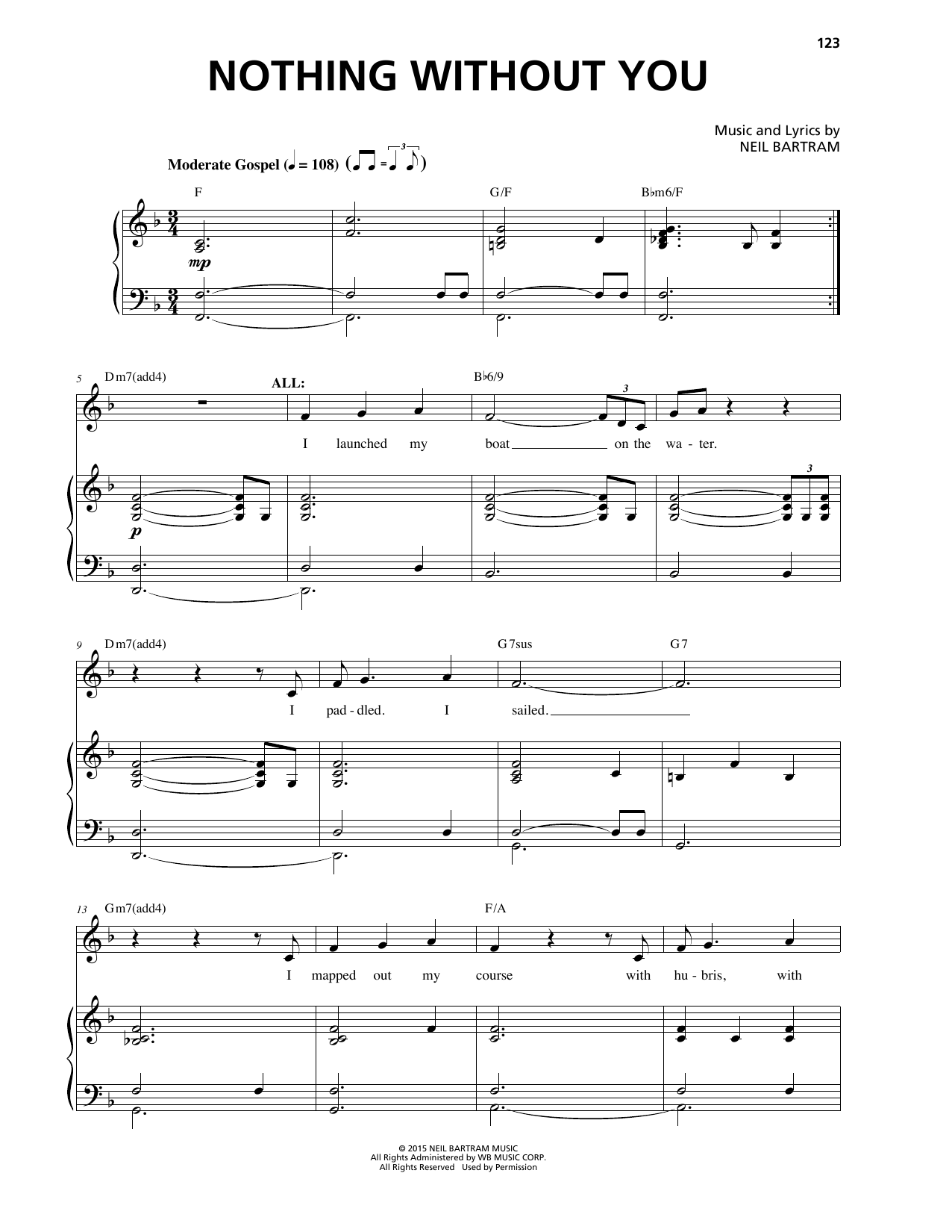 Download Neil Bartram Nothing Without You Sheet Music and learn how to play Piano & Vocal PDF digital score in minutes