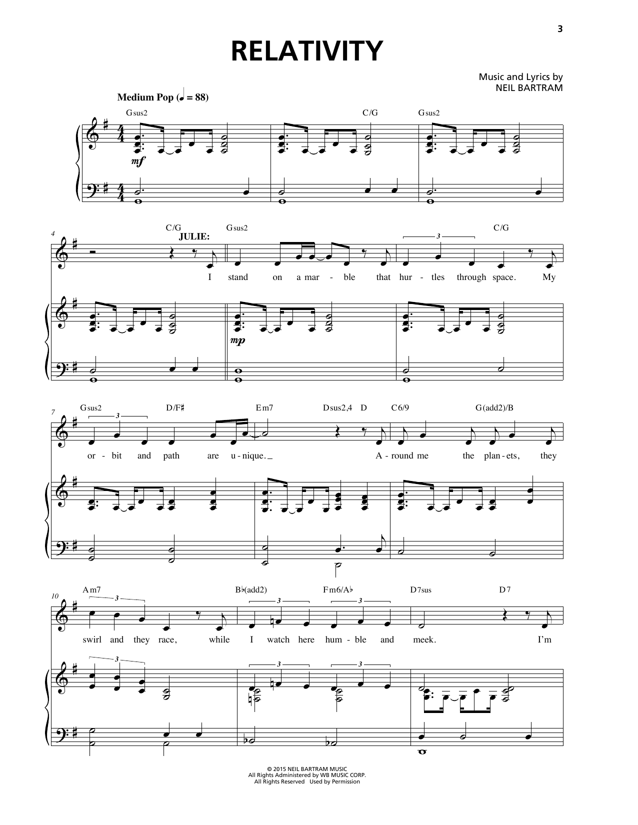 Download Neil Bartram Relativity Sheet Music and learn how to play Piano & Vocal PDF digital score in minutes