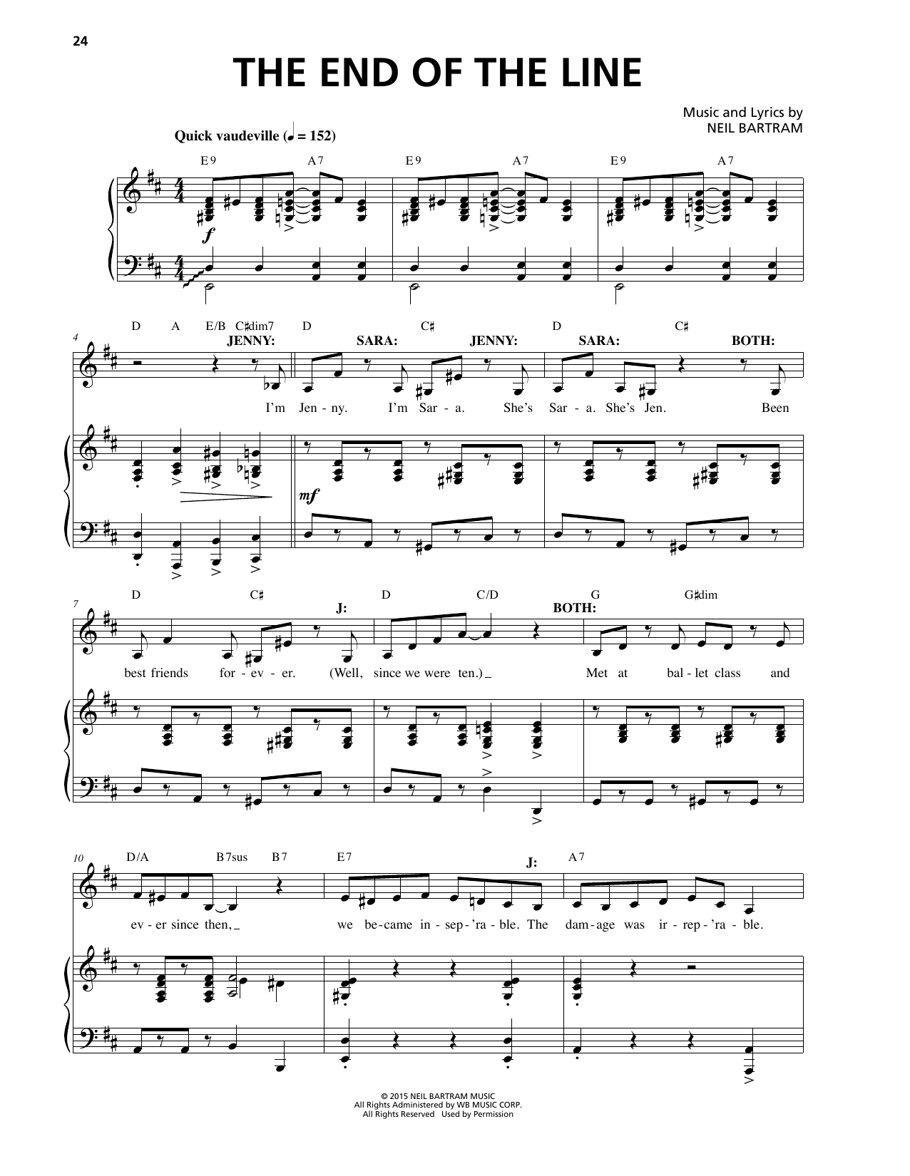 Download Neil Bartram The End Of The Line Sheet Music and learn how to play Piano & Vocal PDF digital score in minutes