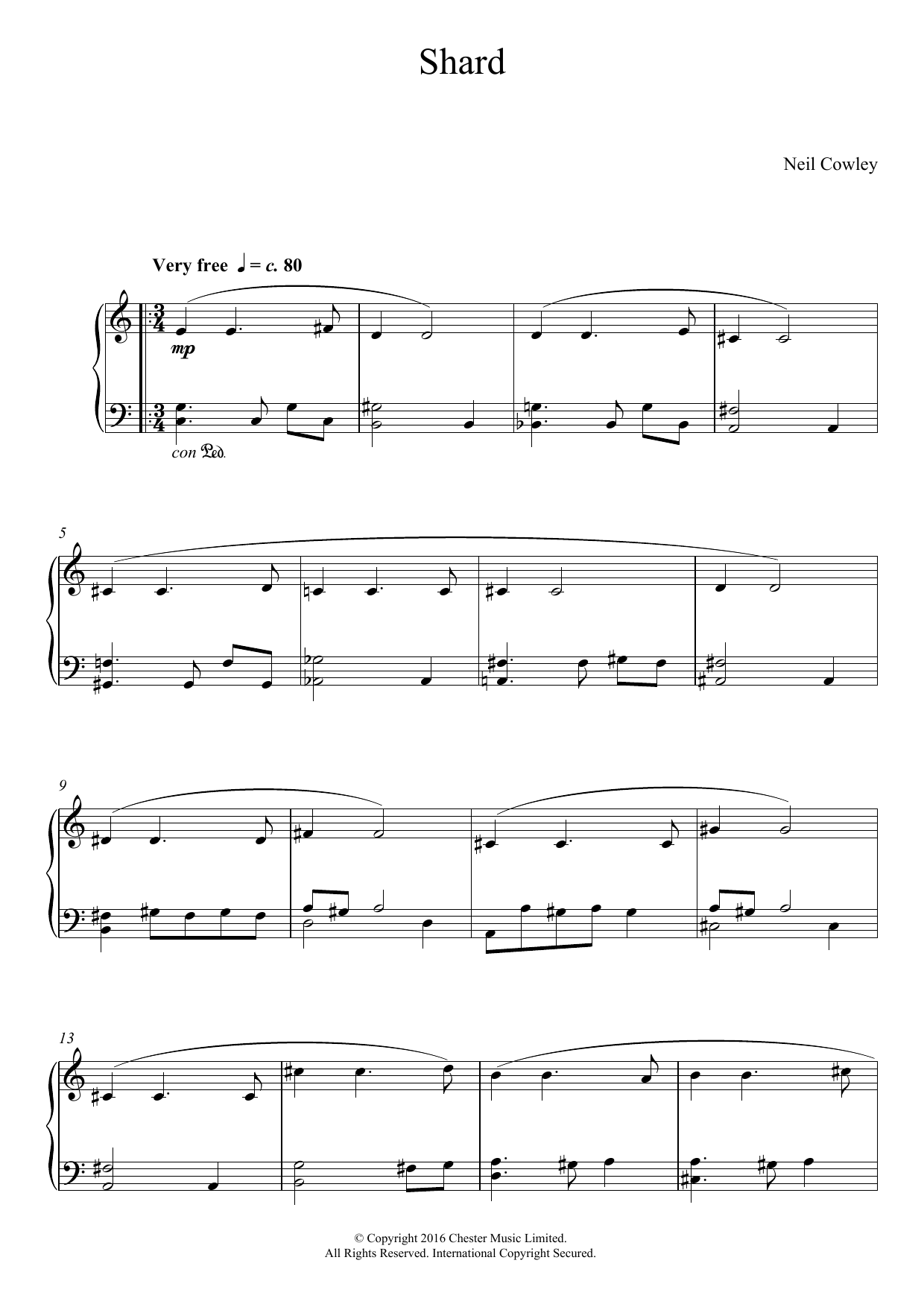 Download Neil Cowley Shard Sheet Music and learn how to play Easy Piano PDF digital score in minutes