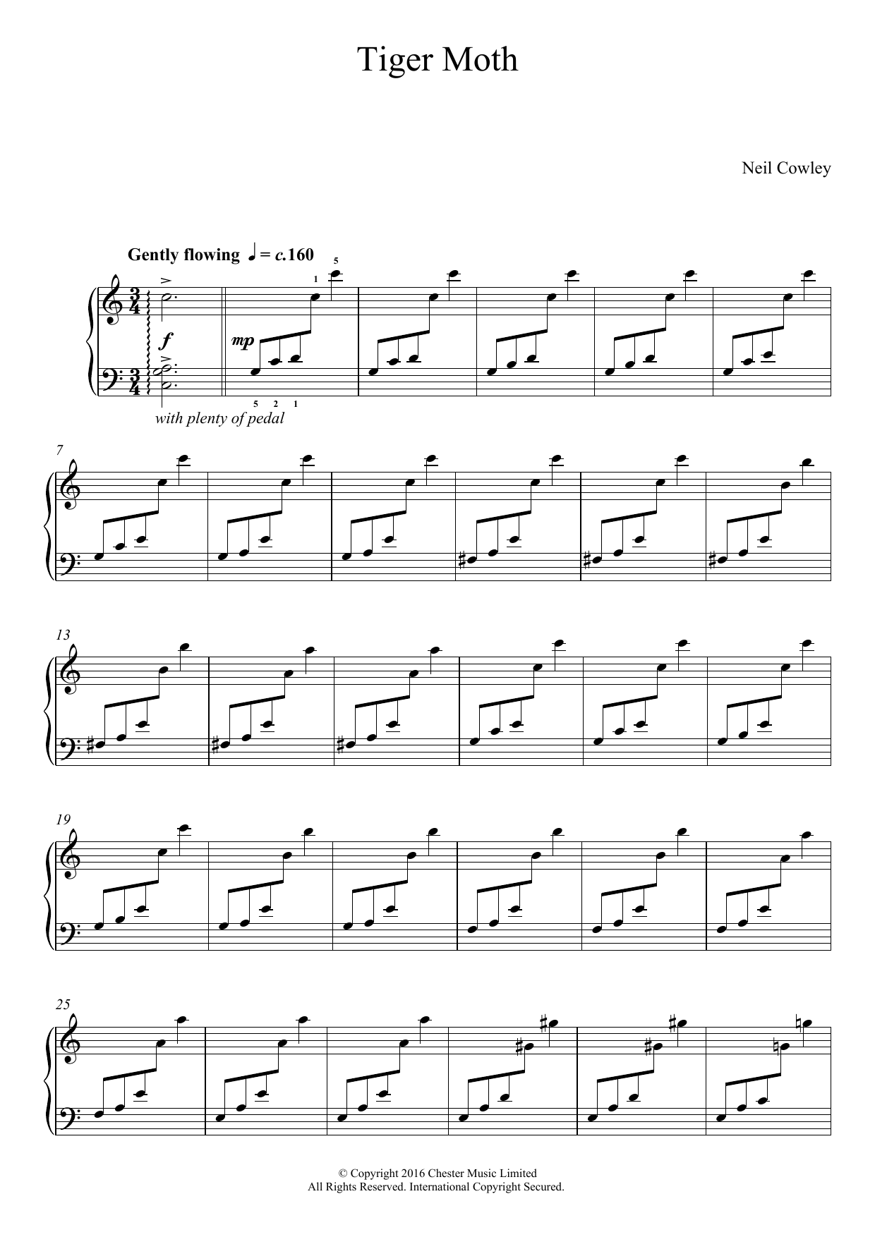 Download Neil Cowley Tiger Moth Sheet Music and learn how to play Easy Piano PDF digital score in minutes