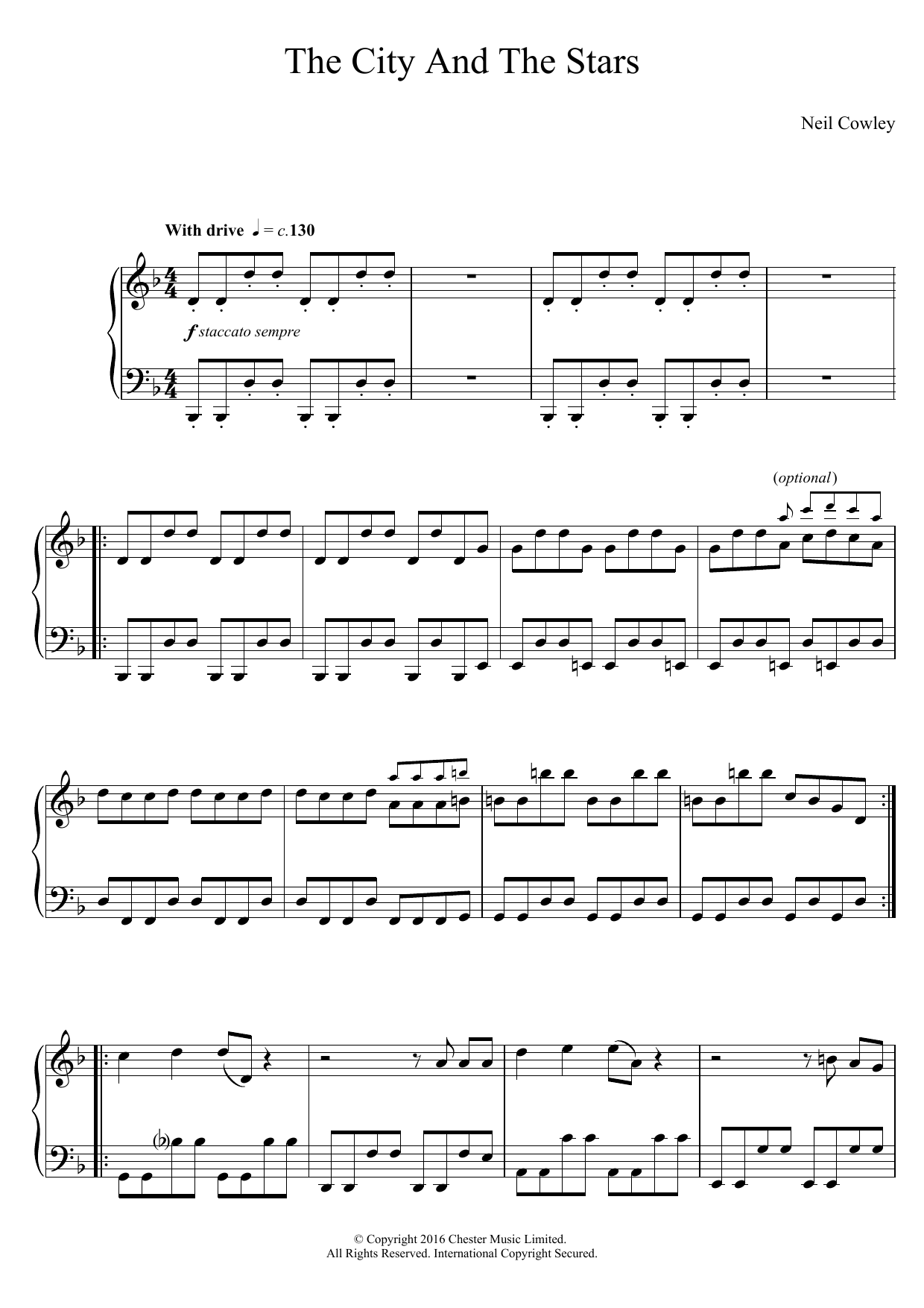 Download Neil Cowley Trio The City And The Stars Sheet Music and learn how to play Piano PDF digital score in minutes