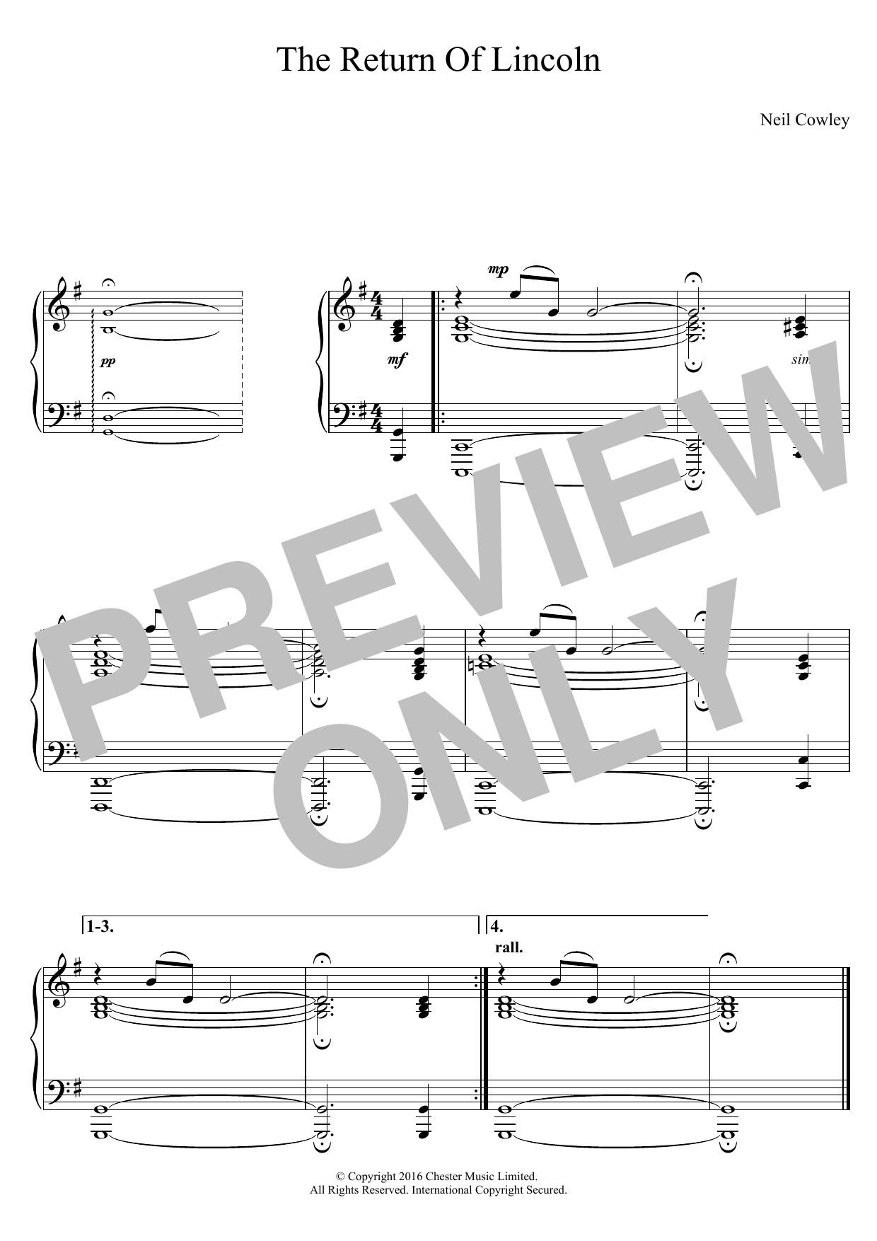Download Neil Cowley Trio The Return Of Lincoln Sheet Music and learn how to play Piano PDF digital score in minutes
