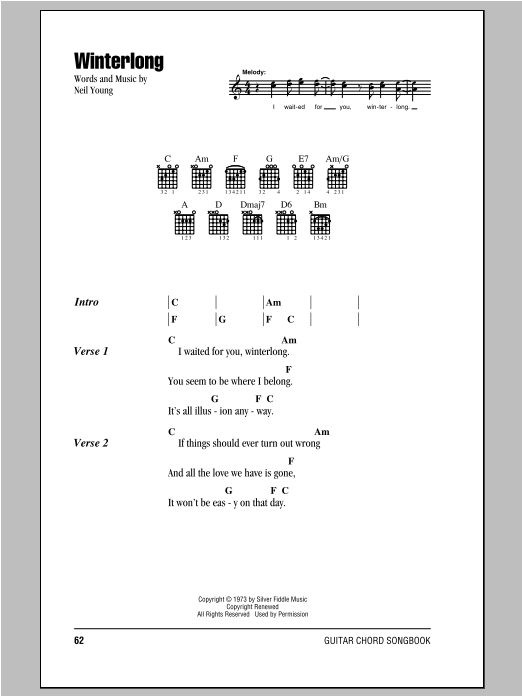 Download Neil Young Winterlong Sheet Music and learn how to play Lyrics & Chords PDF digital score in minutes