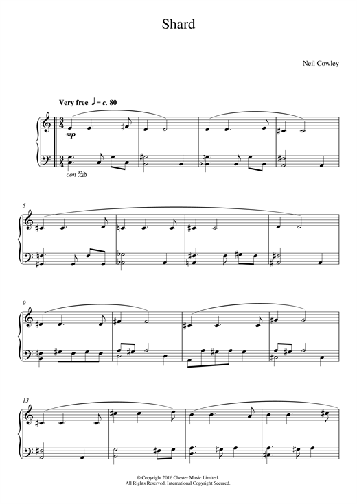 Download Neil Cowley Shard Sheet Music and learn how to play Easy Piano PDF digital score in minutes