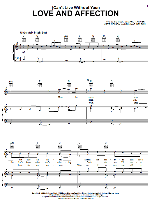 Download Nelson (Can't Live Without Your) Love And Affection Sheet Music and learn how to play Ukulele PDF digital score in minutes